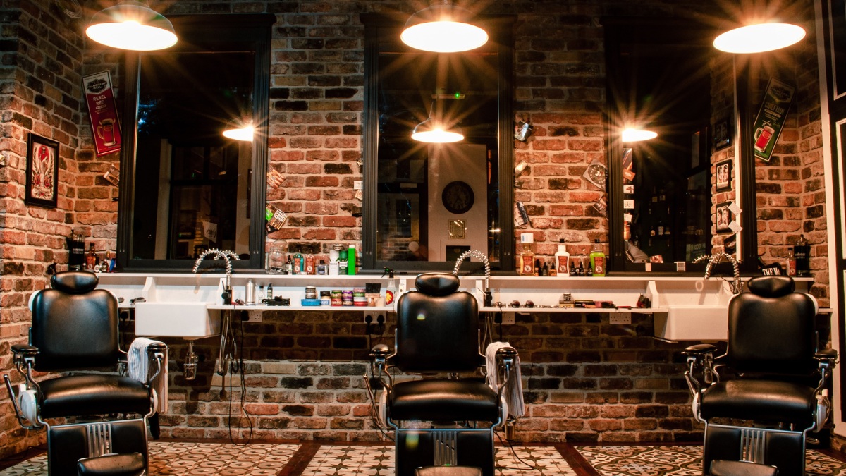 A barbershop is shown here, the rent for this shop is something that barbers can actually write-off on their taxes. 